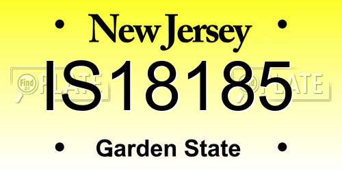 IS18185 New Jersey License Plate