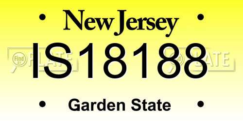 IS18188 New Jersey License Plate