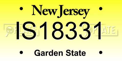 IS18331 New Jersey License Plate