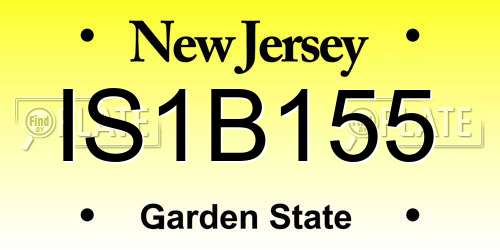 IS1B155 New Jersey License Plate