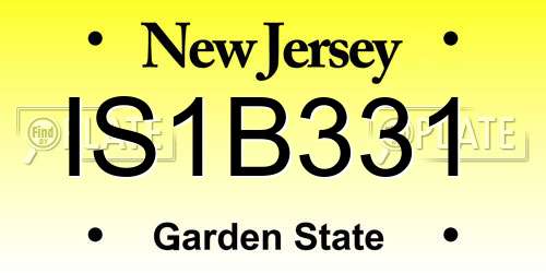 IS1B331 New Jersey License Plate