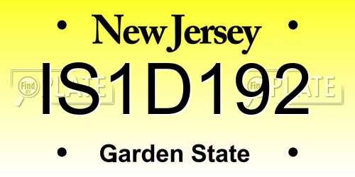 IS1D192 New Jersey License Plate