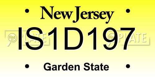 IS1D197 New Jersey License Plate