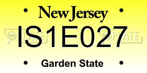 IS1E027 New Jersey License Plate