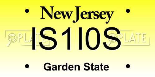 IS1I0S New Jersey License Plate