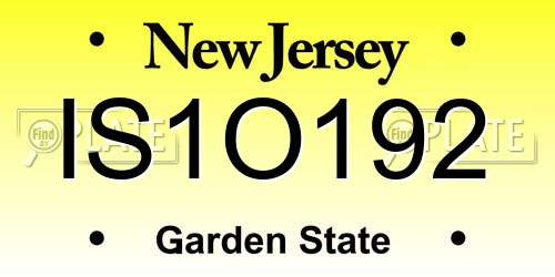 IS1O192 New Jersey License Plate