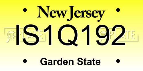 IS1Q192 New Jersey License Plate