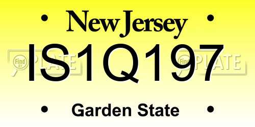IS1Q197 New Jersey License Plate
