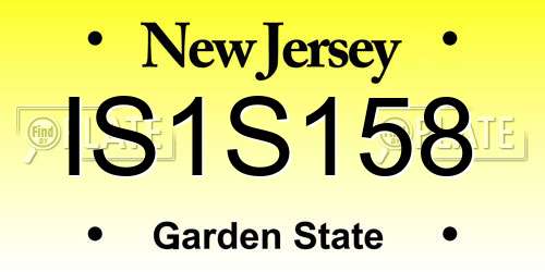 IS1S158 New Jersey License Plate