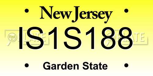 IS1S188 New Jersey License Plate