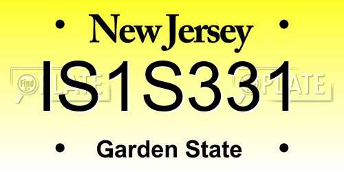 IS1S331 New Jersey License Plate
