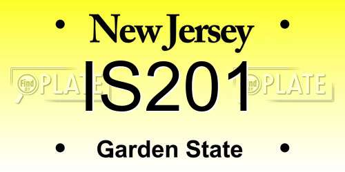 IS201 New Jersey License Plate