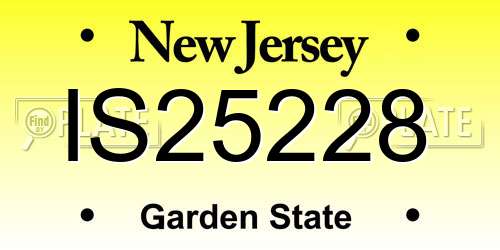 IS25228 New Jersey License Plate