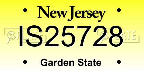 IS25728 New Jersey License Plate