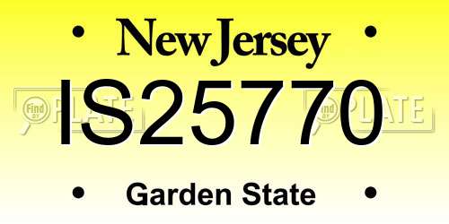 IS25770 New Jersey License Plate