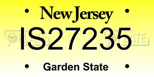 IS27235 New Jersey License Plate