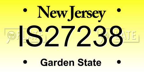 IS27238 New Jersey License Plate