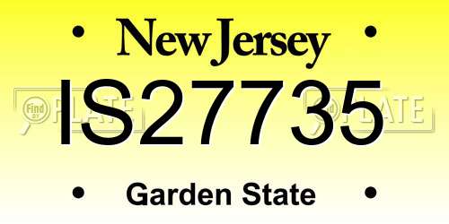 IS27735 New Jersey License Plate