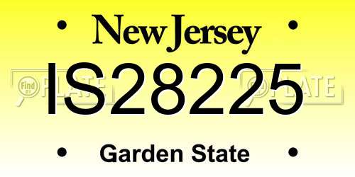 IS28225 New Jersey License Plate