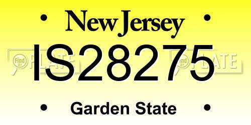 IS28275 New Jersey License Plate
