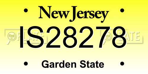 IS28278 New Jersey License Plate