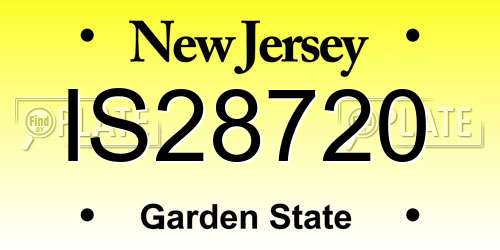 IS28720 New Jersey License Plate