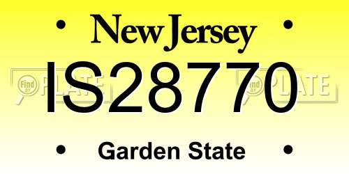 IS28770 New Jersey License Plate