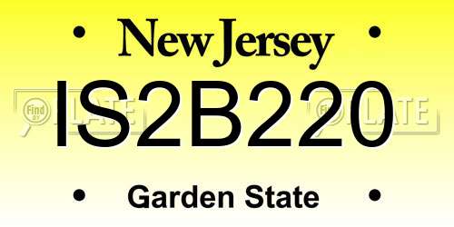 IS2B220 New Jersey License Plate