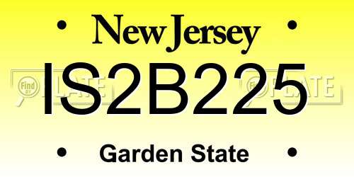 IS2B225 New Jersey License Plate
