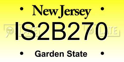 IS2B270 New Jersey License Plate
