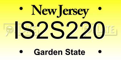 IS2S220 New Jersey License Plate