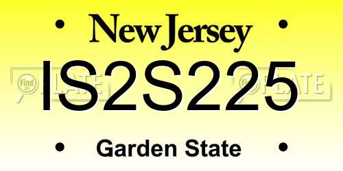 IS2S225 New Jersey License Plate