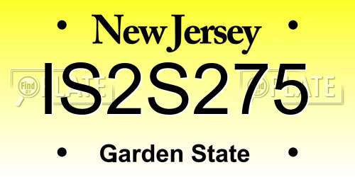 IS2S275 New Jersey License Plate