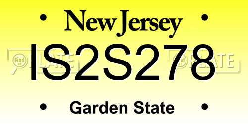 IS2S278 New Jersey License Plate