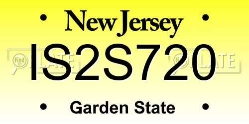 IS2S720 New Jersey License Plate