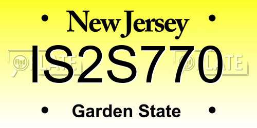 IS2S770 New Jersey License Plate