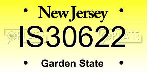 IS30622 New Jersey License Plate