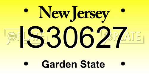 IS30627 New Jersey License Plate
