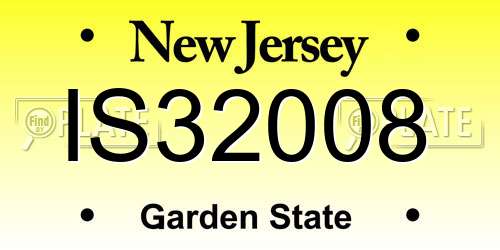 IS32008 New Jersey License Plate