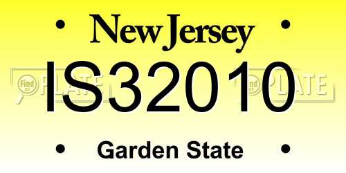 IS32010 New Jersey License Plate