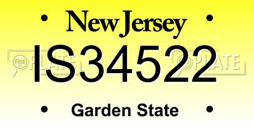 IS34522 New Jersey License Plate