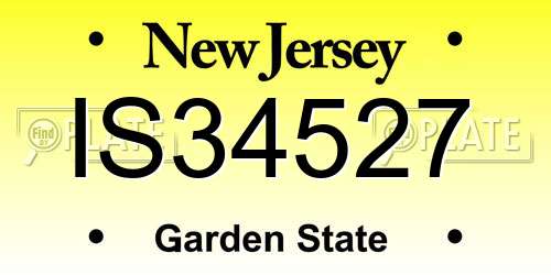 IS34527 New Jersey License Plate