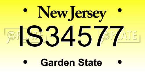 IS34577 New Jersey License Plate