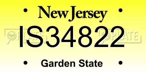 IS34822 New Jersey License Plate