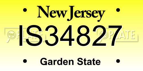 IS34827 New Jersey License Plate