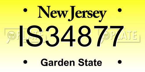 IS34877 New Jersey License Plate