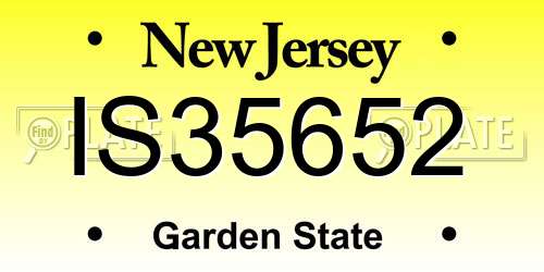 IS35652 New Jersey License Plate