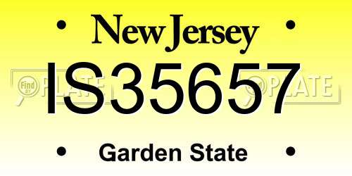 IS35657 New Jersey License Plate