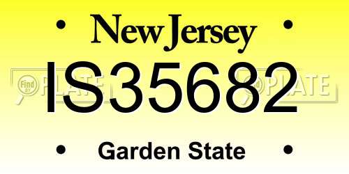 IS35682 New Jersey License Plate