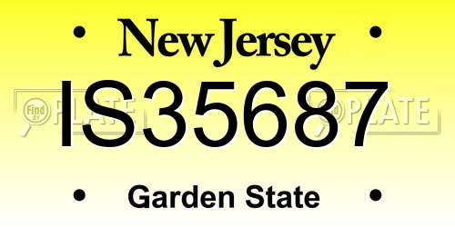 IS35687 New Jersey License Plate